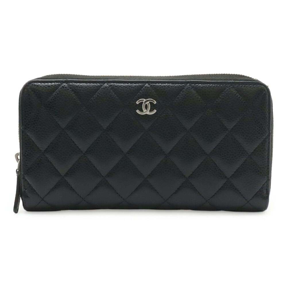 CHANEL Black Caviar Leather Logo Wallet - Picture 2 of 10